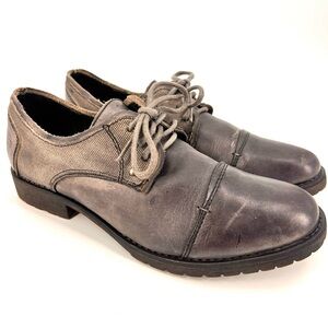 BED|STU Repeal Classic Cap Toe Leather Lace Up Derby Shoe Sz 9.5 Gray